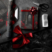 Gothic Friedhof Gazebo mit Rote Rosen bei Nacht Geschenkpapier