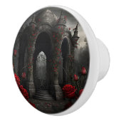 Gothic Friedhof Gazebo mit Rote Rosen bei Nacht Keramikknauf (Rechts)