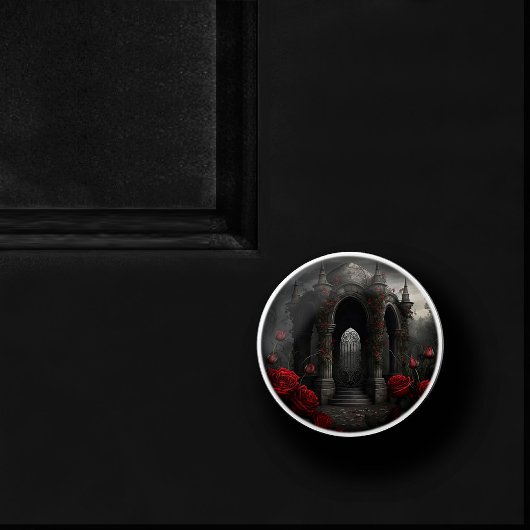 Gothic Friedhof Gazebo mit Rote Rosen bei Nacht Keramikknauf