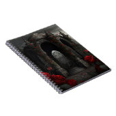 Gothic Friedhof Gazebo mit Rote Rosen bei Nacht Notizblock (Rechte Seite)