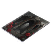 Gothic Friedhof Gazebo mit Rote Rosen bei Nacht Notizblock (Linke Seite)