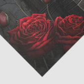 Gothic Friedhof Gazebo mit Rote Rosen bei Nacht Seidenpapier (Detail)