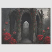 Gothic Friedhof Gazebo mit Rote Rosen bei Nacht Seidenpapier (Vorderseite)