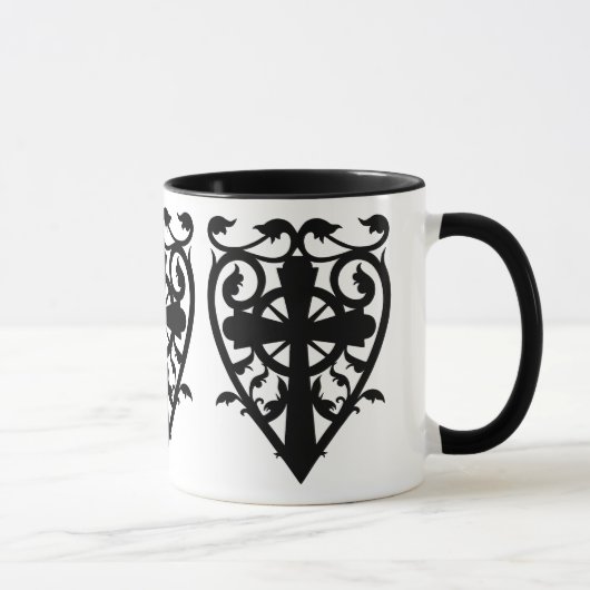 Gothic Friedhof Herz Tasse (Rechts)