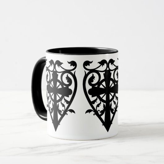 Gothic Friedhof Herz Tasse (Vorderseite Links)