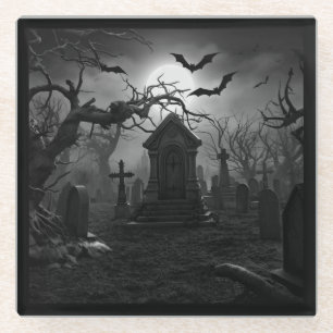 Gothic Friedhof unter dem Vollmond-Achterbahn   Glasuntersetzer