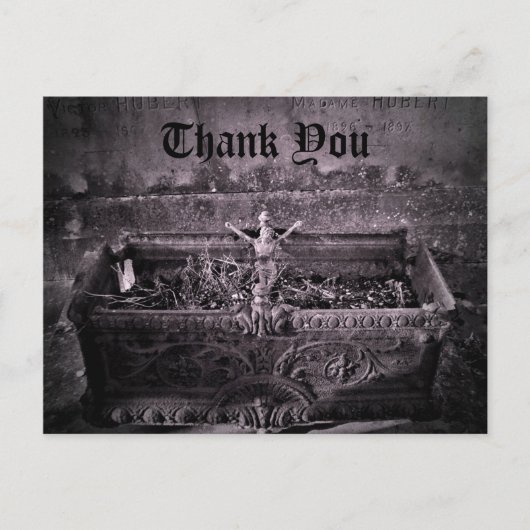Gothic Friedhof Vielen Dank Postkarte (Vorderseite)
