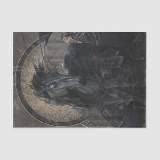 Gothic Friesian Horse Seidenpapier (Vorderseite)