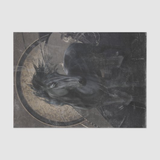 Gothic Friesisches Pferd Seidenpapier (Vorderseite)