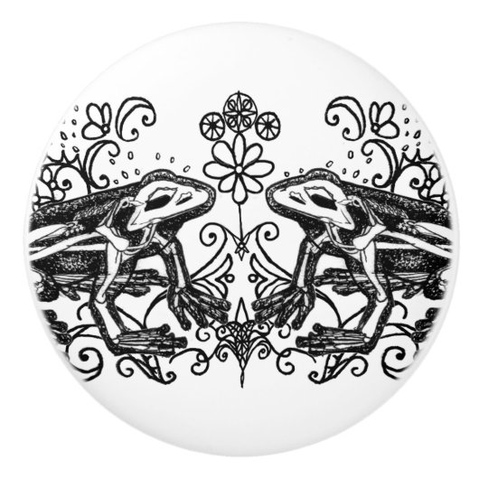 Gothic-Frosch-Keramikknopf Keramikknauf (Vorderseite)