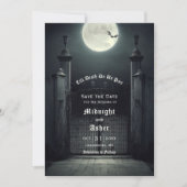 Gothic Full Moon Bat Save the Date (Vorderseite)