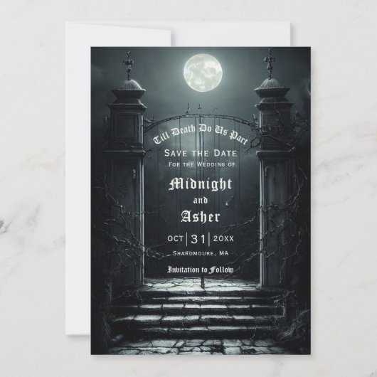 Gothic Full Moon Save the Date (Vorderseite)
