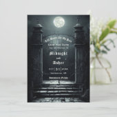 Gothic Full Moon Save the Date (Stehend Vorderseite)