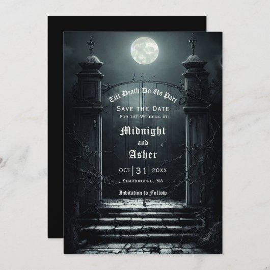 Gothic Full Moon Save the Date (Vorne/Hinten)