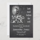 Gothic Full Moon Skelettons Last trail Bachelorett Einladung (Vorderseite)