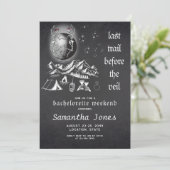 Gothic Full Moon Skelettons Last trail Bachelorett Einladung (Stehend Vorderseite)