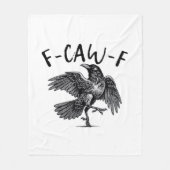 Gothic Funny F Caw F Crow Aesthetic Casual Look Fleecedecke (Vorderseite)