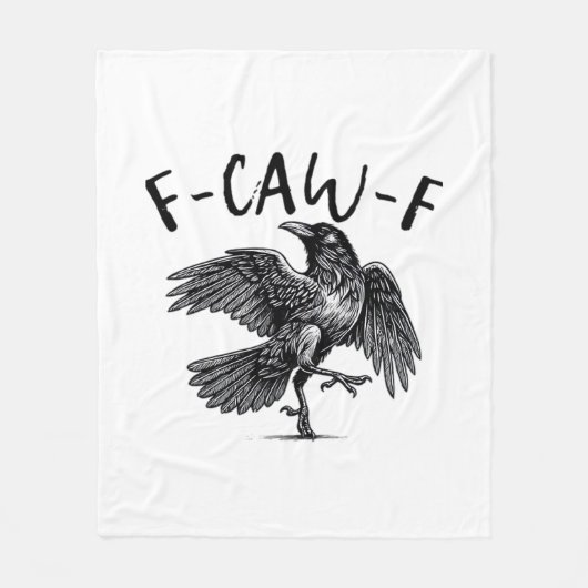 Gothic Funny F Caw F Crow Aesthetic Casual Look Fleecedecke (Vorderseite)