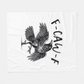 Gothic Funny F Caw F Crow Aesthetic Casual Look Fleecedecke (Vorderseite (Horizontal))