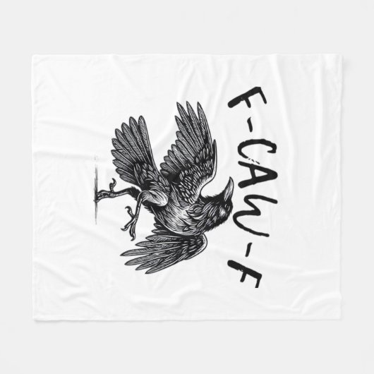 Gothic Funny F Caw F Crow Aesthetic Casual Look Fleecedecke (Vorderseite (Horizontal))