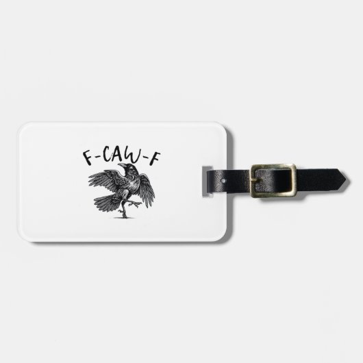 Gothic Funny F Caw F Crow Aesthetic Casual Look Gepäckanhänger (Vorderseite horizontal)