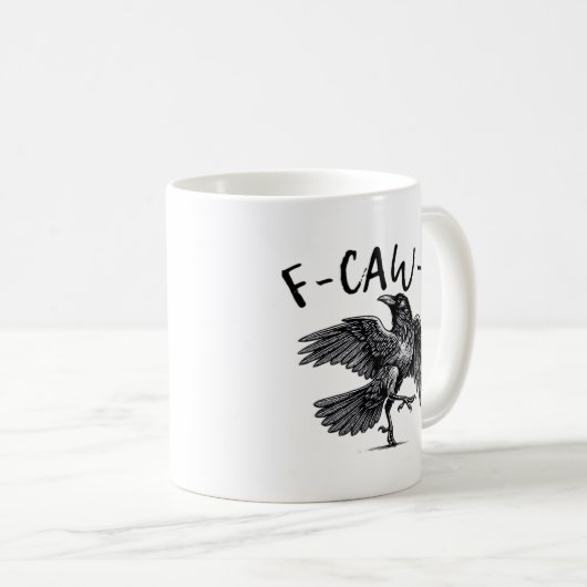 Gothic Funny F Caw F Crow Aesthetic Casual Look Kaffeetasse (VorderseiteRechts)
