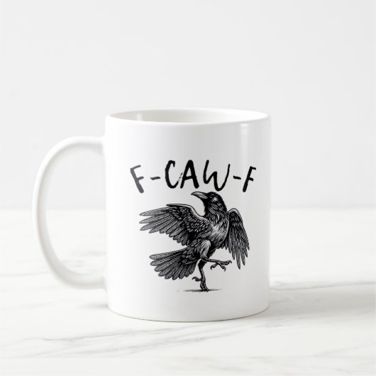 Gothic Funny F Caw F Crow Aesthetic Casual Look Kaffeetasse (Links)