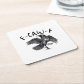 Gothic Funny F Caw F Crow Aesthetic Casual Look Rechteckiger Pappuntersetzer (angewinkelt)