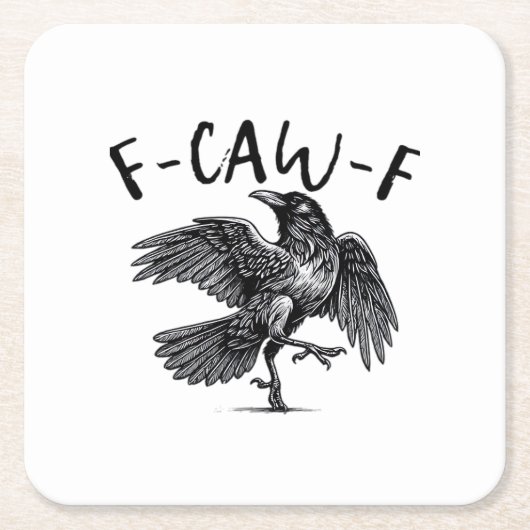 Gothic Funny F Caw F Crow Aesthetic Casual Look Rechteckiger Pappuntersetzer (Vorderseite)