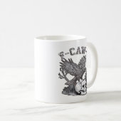 Gothic Funny F-Caw-F Humor Crow Essential Retro St Kaffeetasse (VorderseiteRechts)