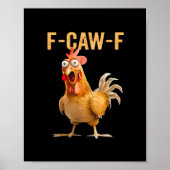 Gothic Funny Humor Crow F-Caw-F Poster (Vorne)