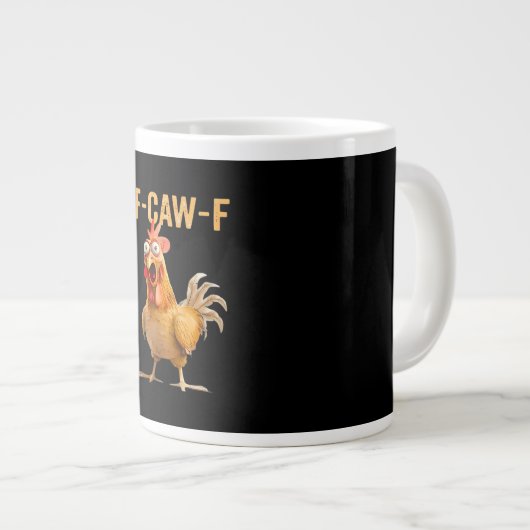 Gothic Funny Humor Crow F Caw F Style Jumbo-Tasse (Vorderseite Rechts)