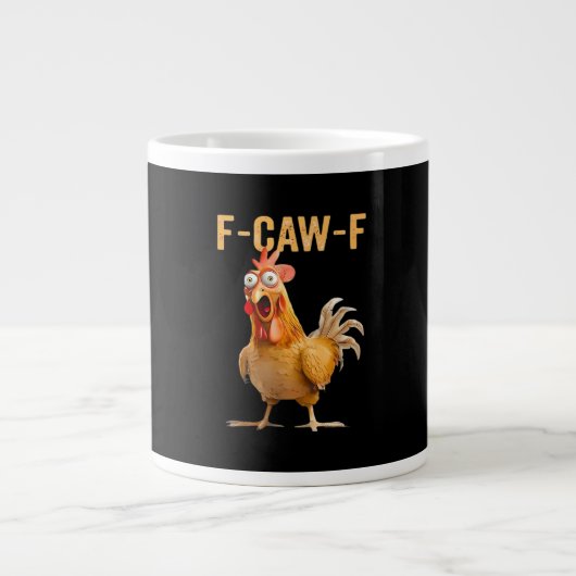 Gothic Funny Humor Crow F Caw F Style Jumbo-Tasse (Vorderseite)