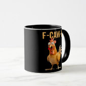 Gothic Funny Humor Crow F-Caw-F Tasse (VorderseiteRechts)