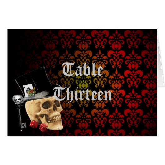 Gothic Gambler Skull Tischnummer (Vorderseite (Horizontal))
