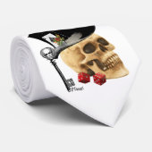 Gothic Gambling Skull Bestman Krawatte (Gerollt)