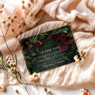 Gothic Garden Wedding Romance Dankeskarte