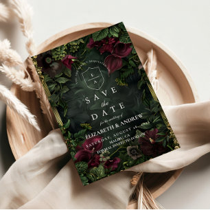 Gothic Garden Wedding Romance Save The Date