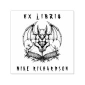 Gothic Gargoyle Guarding Book Horror Ex Libris Permastempel (Design)