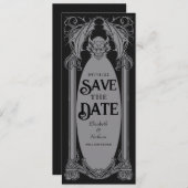 Gothic Gargoyle Halloween Wedding Save the Date Einladung (Vorne/Hinten)