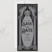 Gothic Gargoyle Halloween Wedding Save the Date Einladung (Vorderseite)