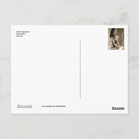 Gothic Gargoyle Postkarte (Rückseite)