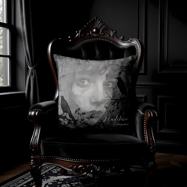 Gothic-Garten-Raben-Foto Kissen (Von Creator hochgeladen)