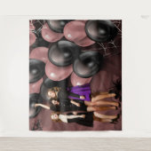 Gothic Geburtstagsballons Party-Hintergrund Wandteppich (Vorderseite)