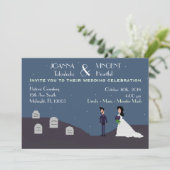 Gothic Geek Gamer Wedding Einladung (Stehend Vorderseite)