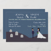 Gothic Geek Gamer Wedding Einladung (Vorne/Hinten)