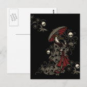 Gothic Geisha Postkarte (Vorne/Hinten)