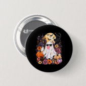Gothic Geist bläst Bubble Halloween-Kürbis Button (Vorne & Hinten)