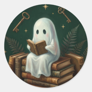 Gothic Geist Dark Academia Buchliebhaber Runder Aufkleber