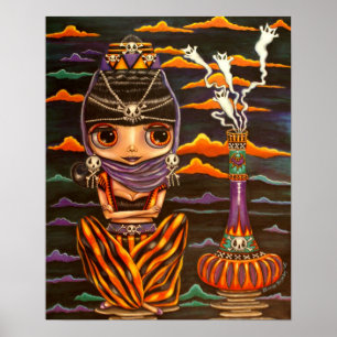 Gothic Genie and Ghost Kätzchens Poster